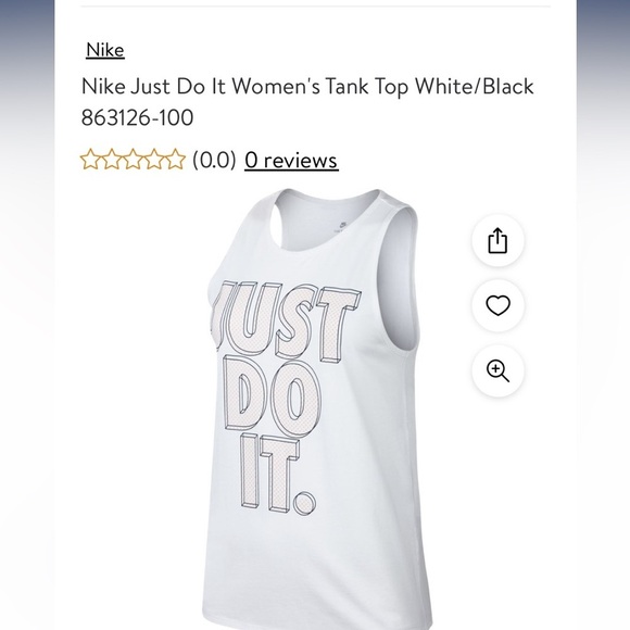 👚Nike Tank Top black white Dri fit just do it Small #18 - Picture 1 of 3